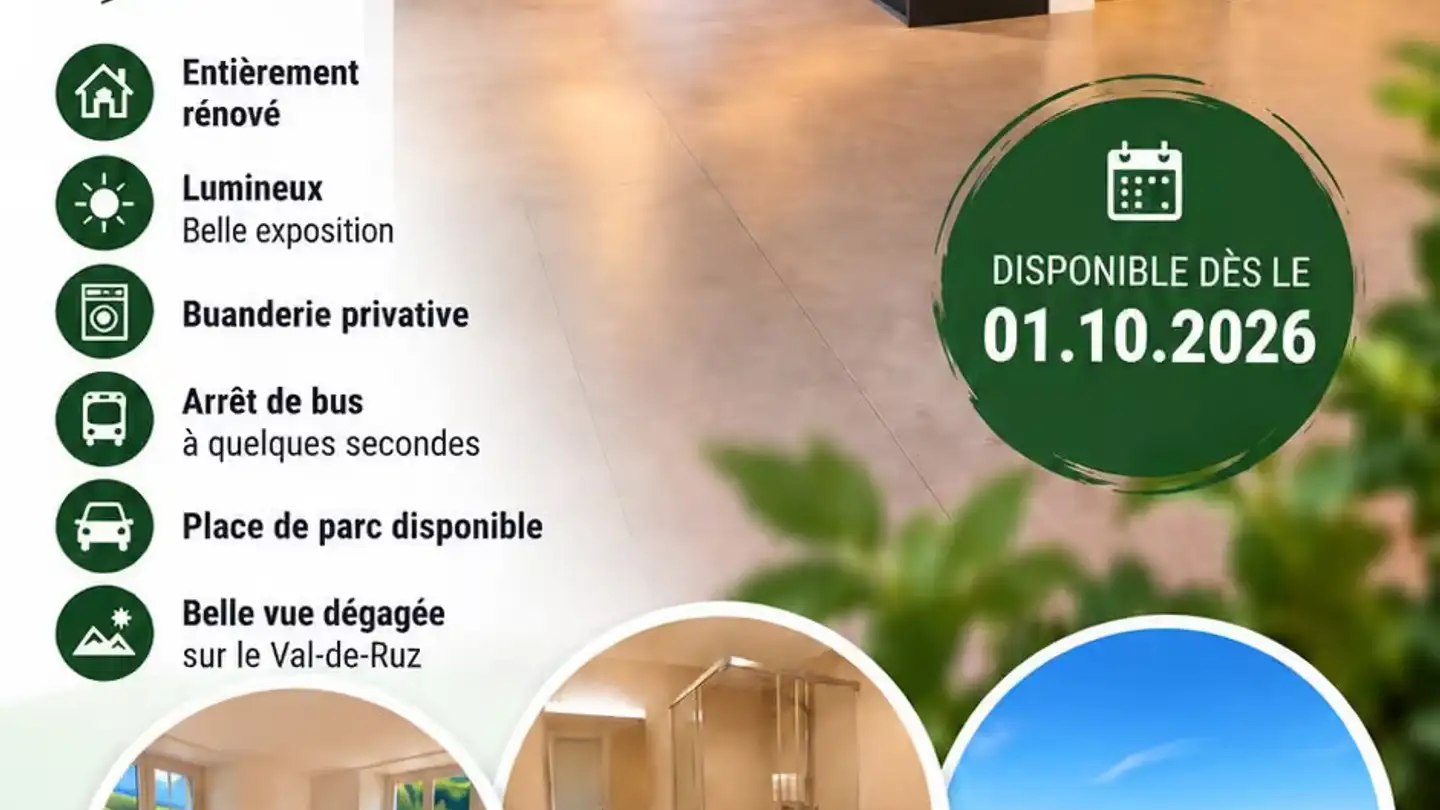Appartement à louer - 2065 Savagnier