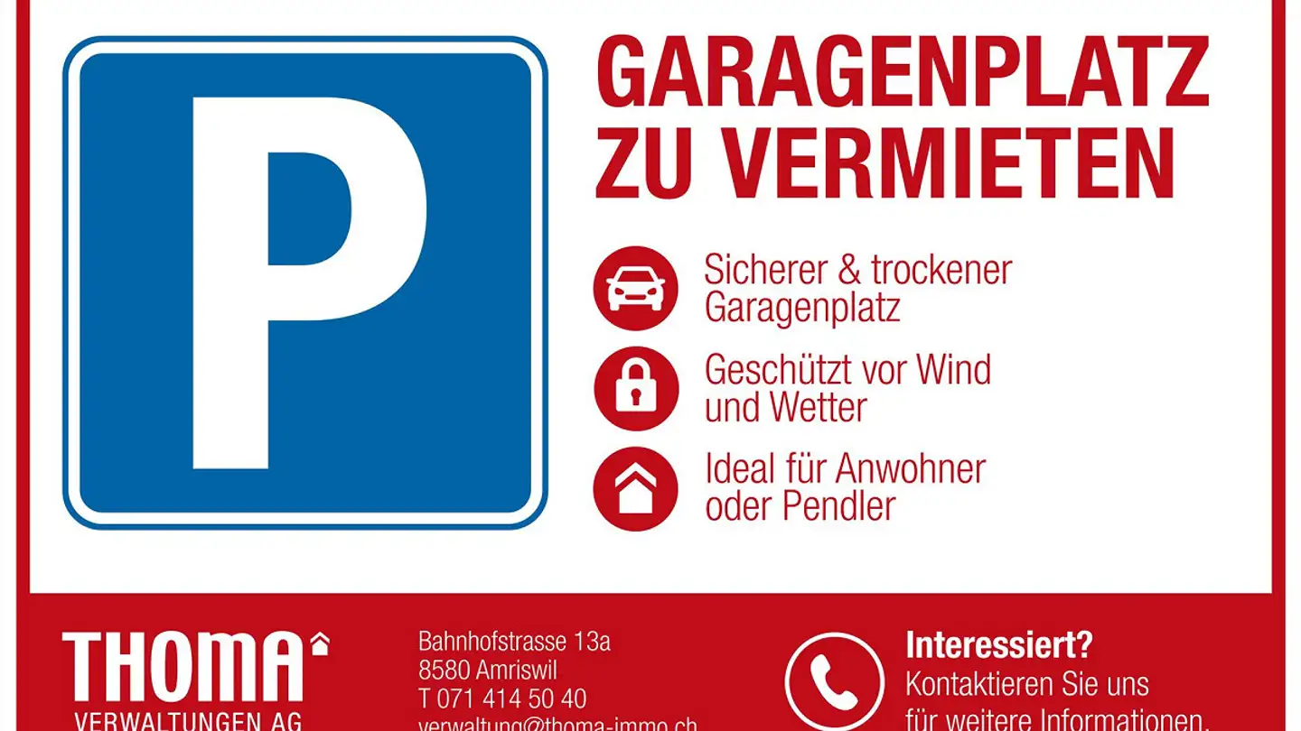 Parcheggio sotterraneo in affitto - Bahnhofstrasse 9, 8580 Amriswil - Foto 2