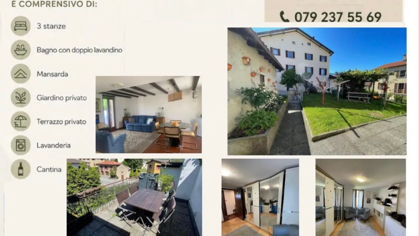 Appartement à louer - Via Sotto Dangio 30, 6949 Comano