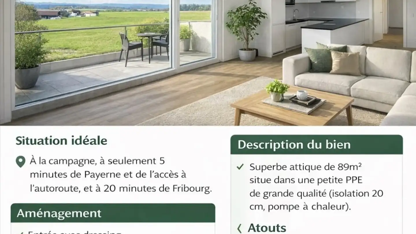 Apartment for rent - Route de Mannens, 1775 Grandsivaz