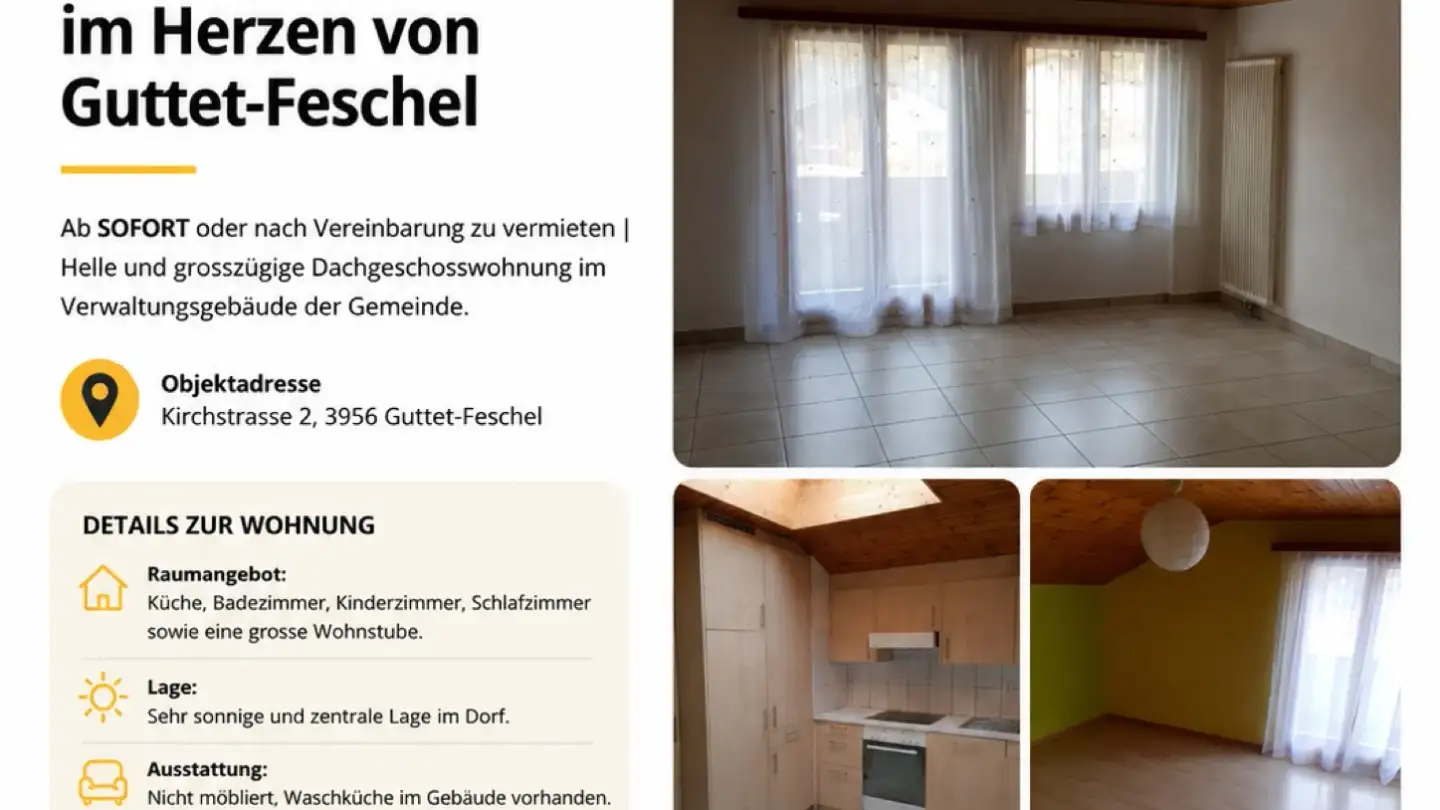 Appartamento in affitto - Kirchstrasse 2, 3956 Guttet-Feschel