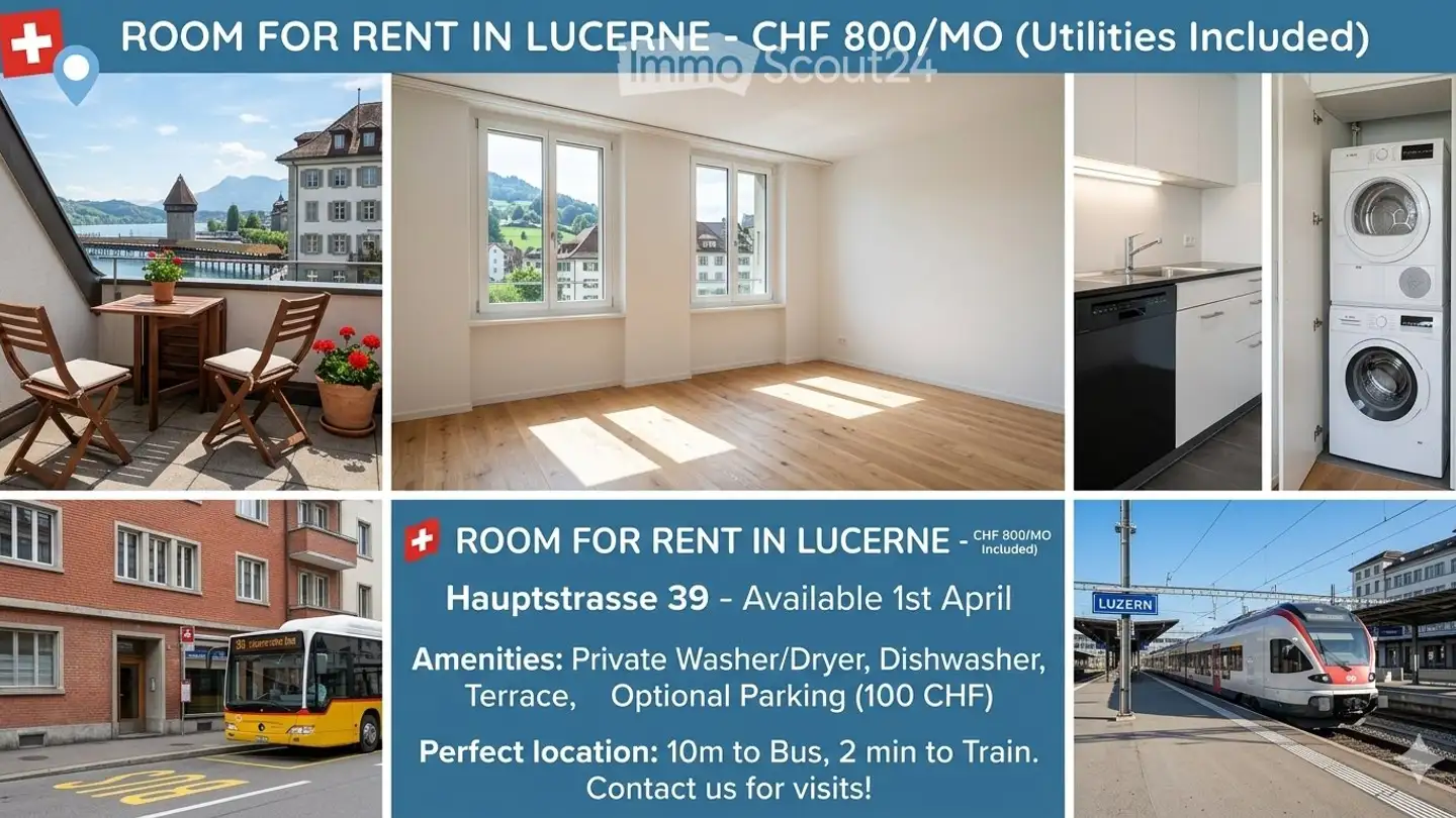 Stanza singola in affitto - Hauptstrasse 39, 6015 Luzern