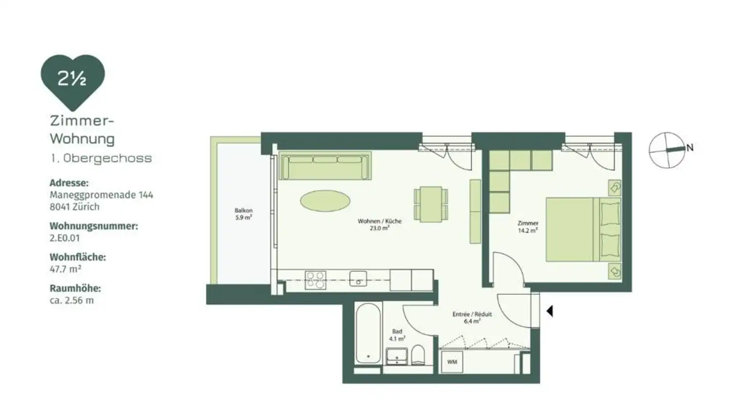 Wohnung mieten - Maneggpromenade 144, 8041 Zürich - Foto 2