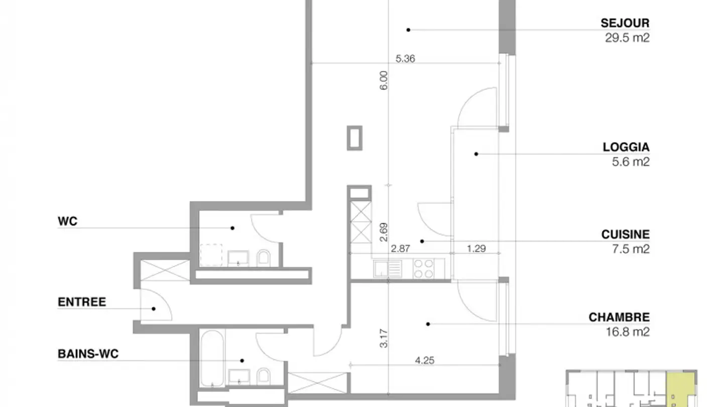 Appartement à louer - 1219 Châtelaine