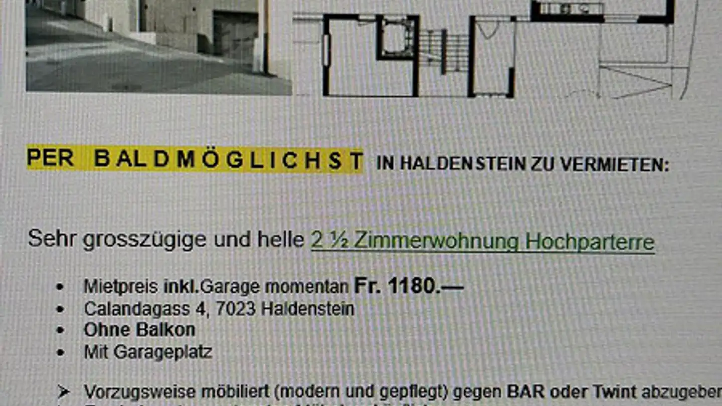 Appartement à louer - Calandagass 4, 7023 Haldenstein