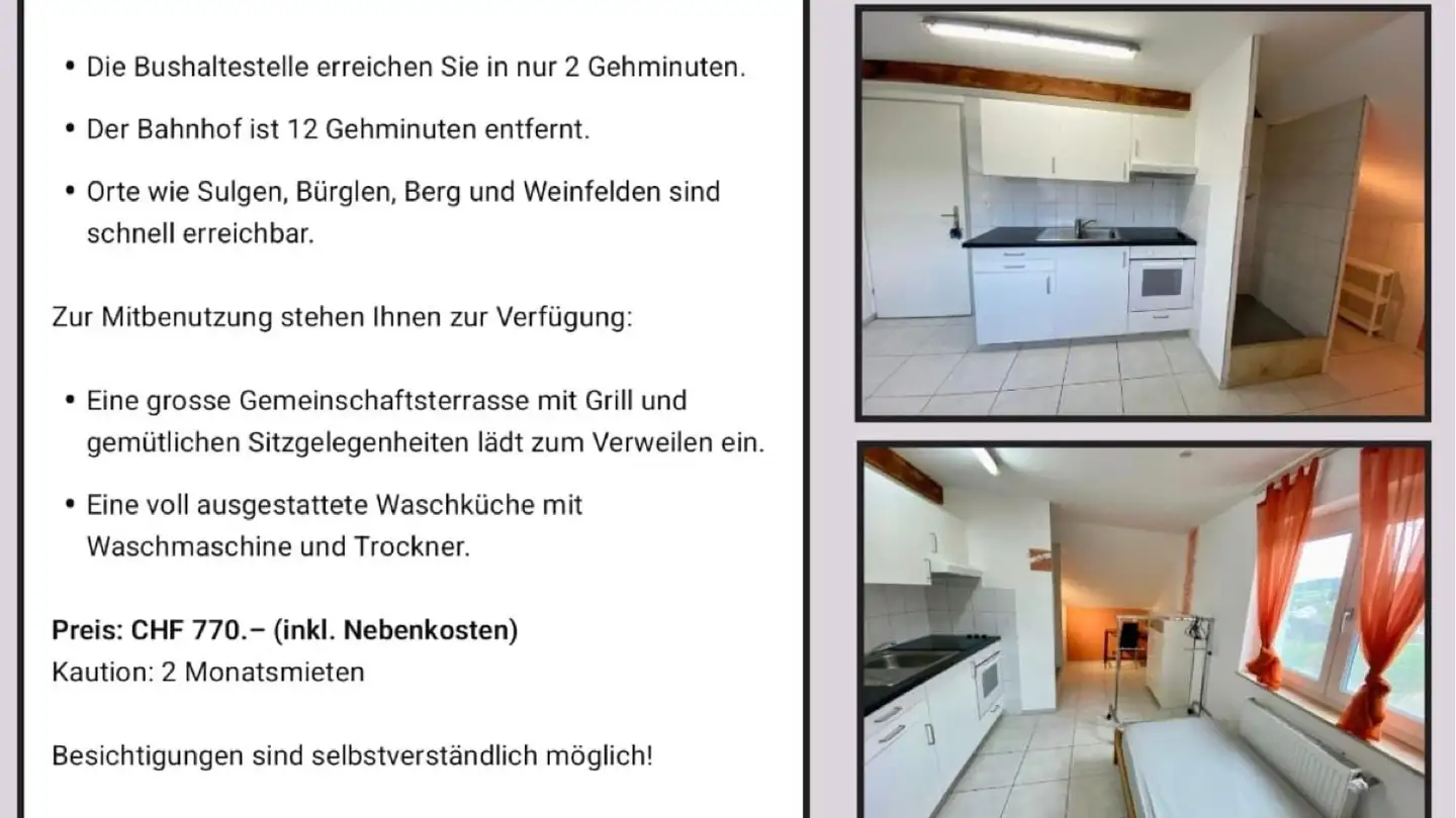 Single room for rent - 8576 Mauren TG