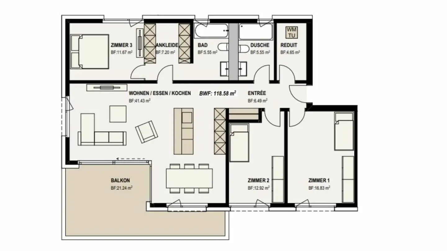Wohnung kaufen - Burghalde, 5054 Moosleerau - Foto 4