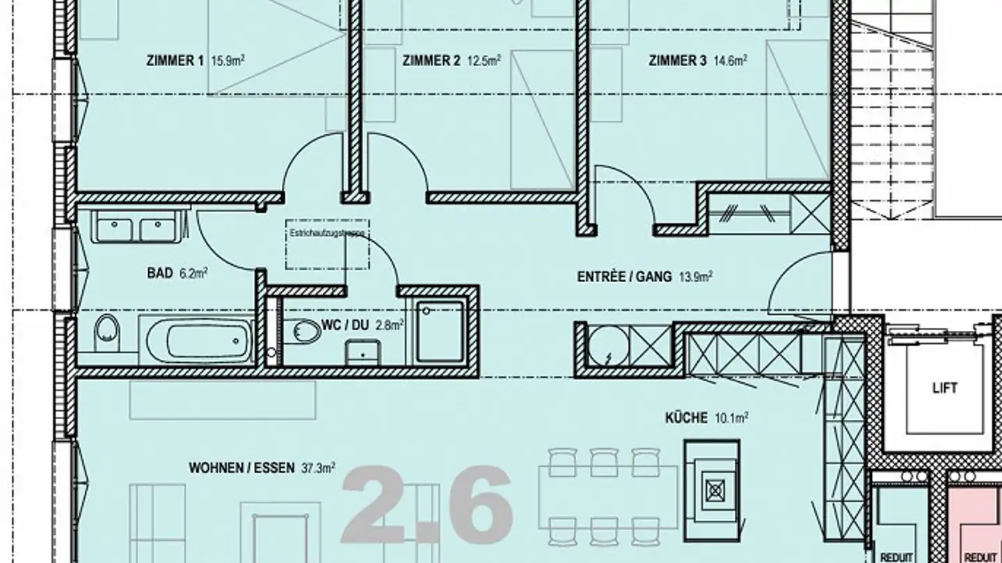 Dachgeschosswohnung mieten - Mattenweg 11, 5702 Niederlenz - Foto 3