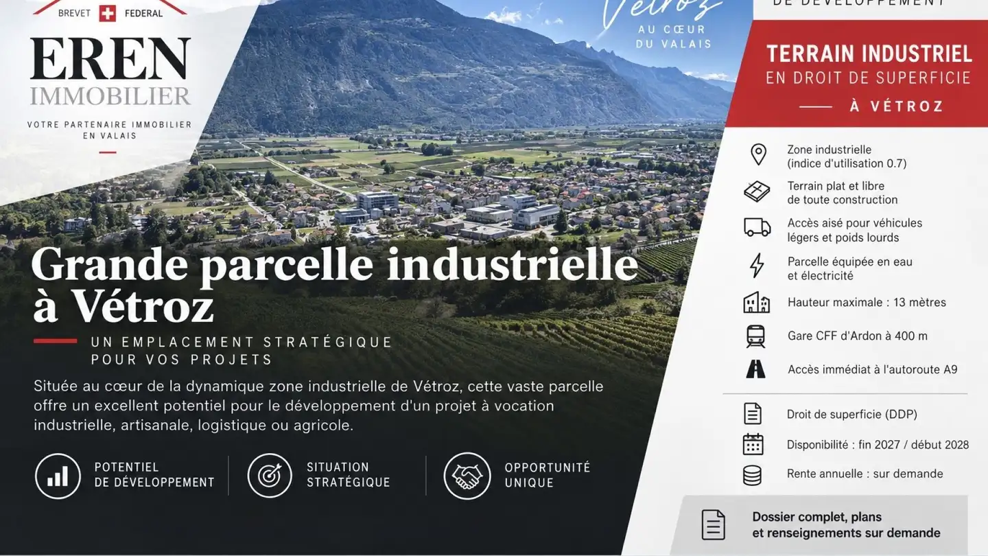 Terrain industriel à vendre - 1963 Vétroz