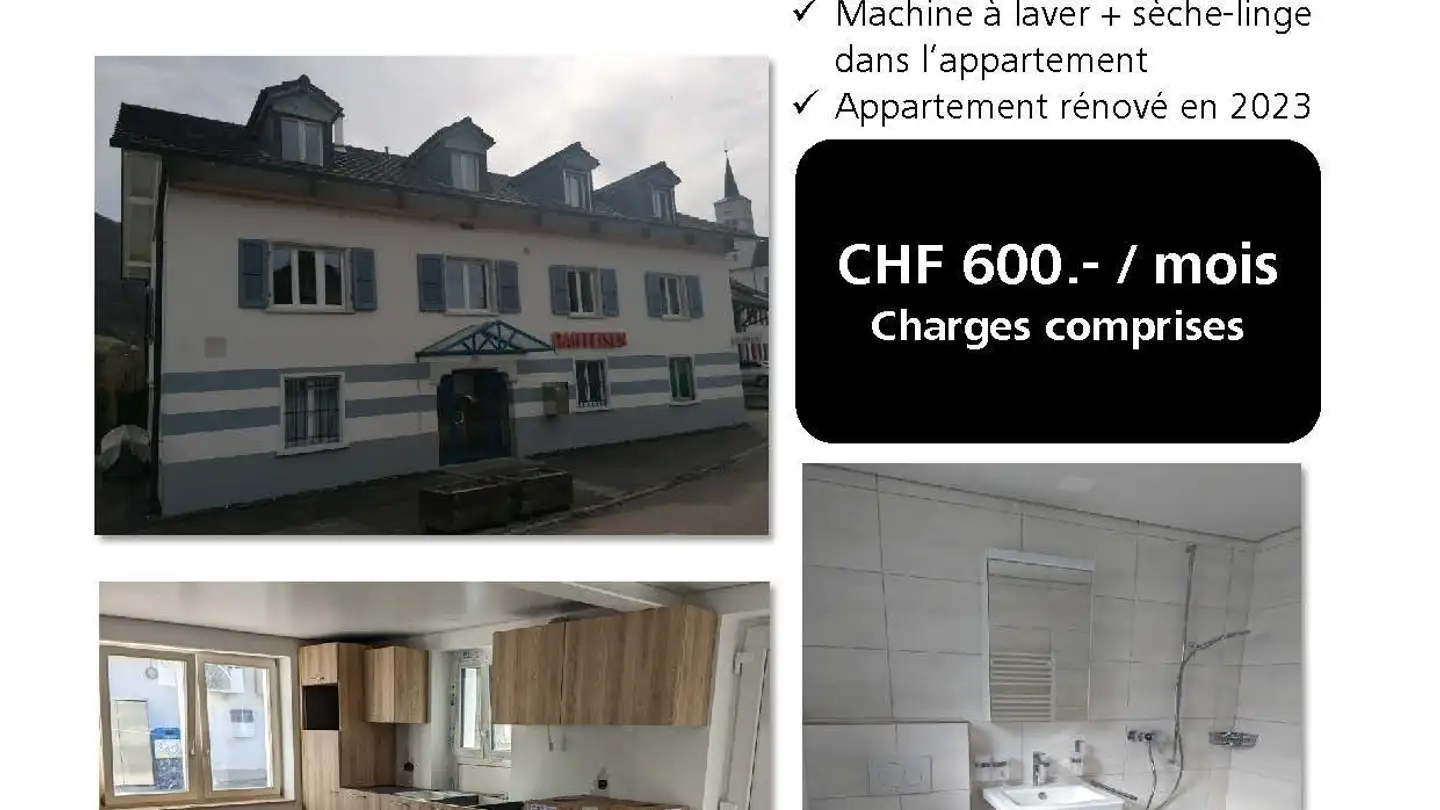 Apartment for rent - Rue de l'Eglise 1, 2827 Mervelier