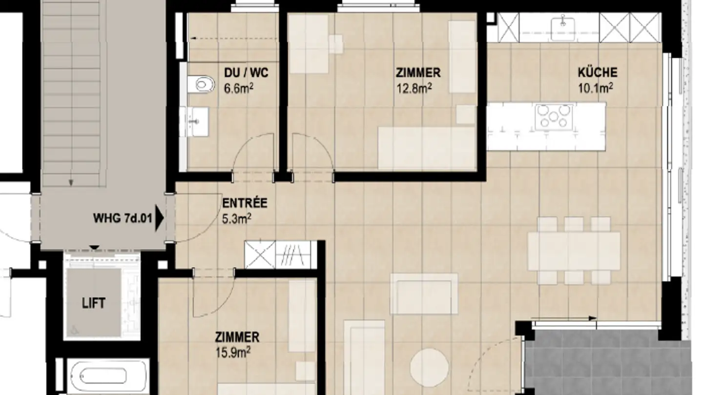 Wohnung mieten - Dorfstrasse 7d, 8471 Rutschwil (Dägerlen) - Foto 4