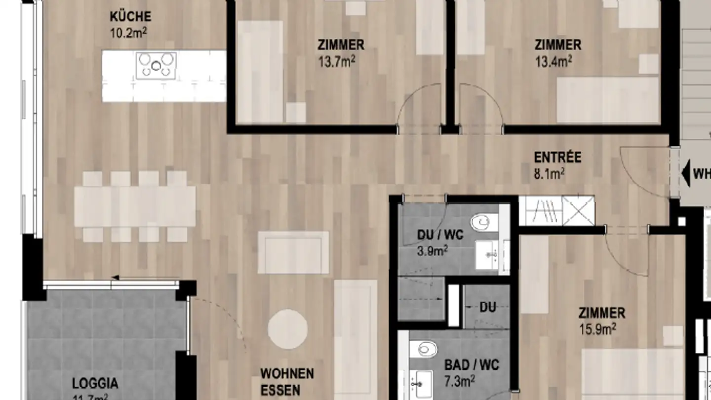 Wohnung mieten - Dorfstrasse 7d, 8471 Rutschwil (Dägerlen) - Foto 4