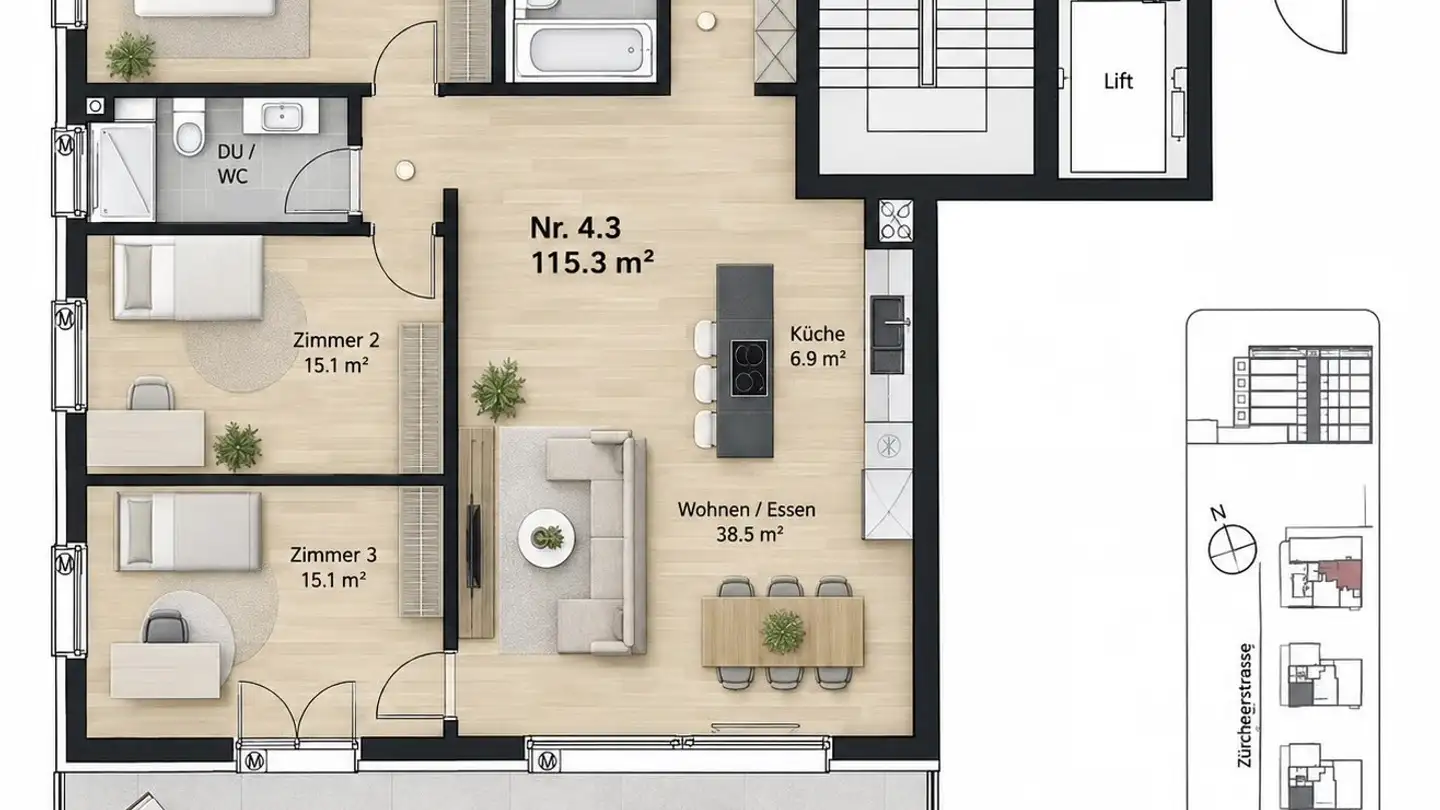 Appartamento in affitto - Weidmannstrasse 15, 8046 Zürich - Foto 3