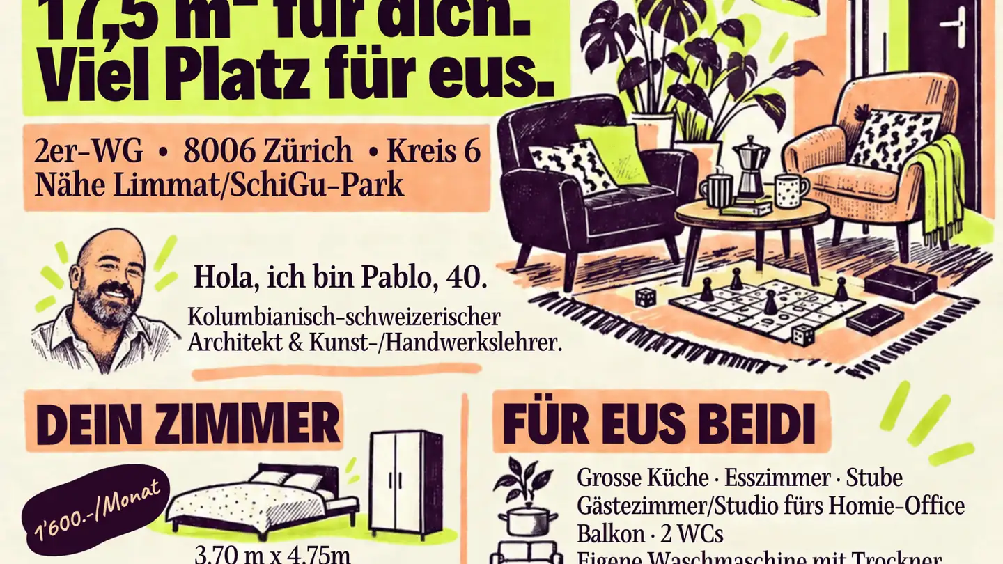 Zimmer mieten - Markusstrasse 11, 8006 Zürich - Foto 2