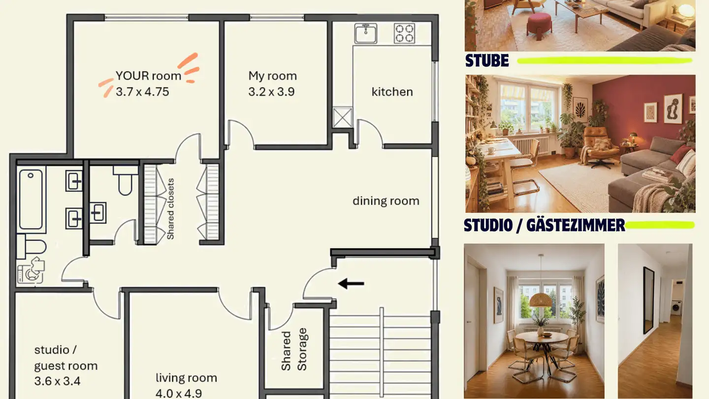 Zimmer mieten - Markusstrasse 11, 8006 Zürich - Foto 3