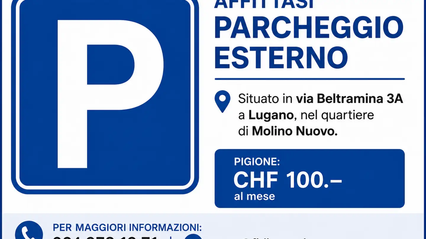 Covered parking space for rent - Via Beltramina, 6900 Lugano
