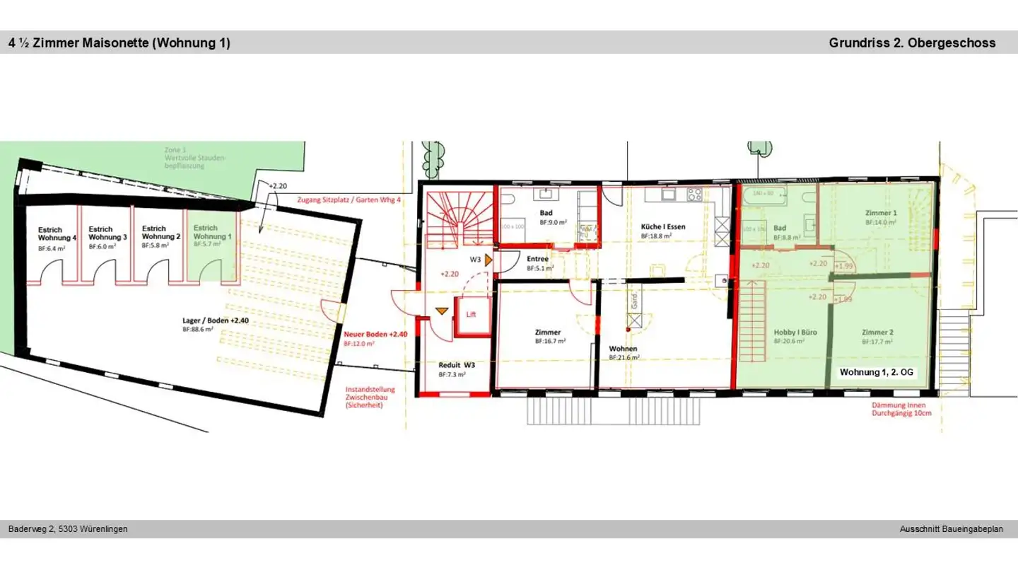 Wohnung mieten - Baderweg 2, 5303 Würenlingen - Foto 3