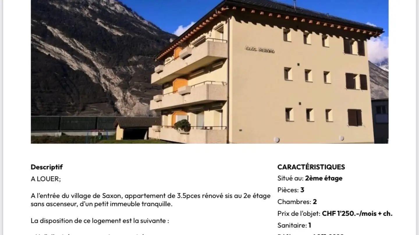 Wohnung mieten - Route Du Simplon 53, 1907 Saxon