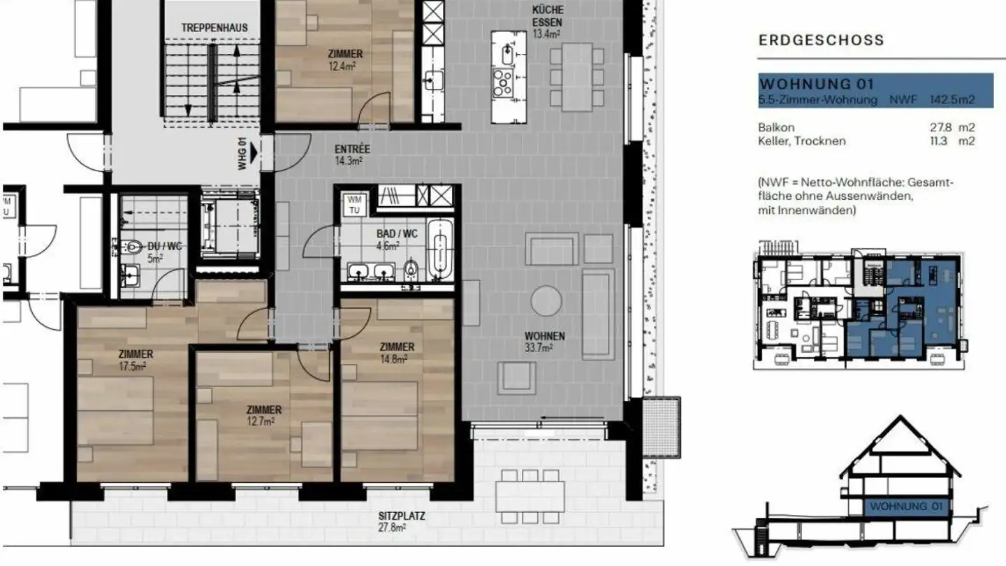 Wohnung mieten - Rebhogerstrasse, 8472 Seuzach - Foto 2