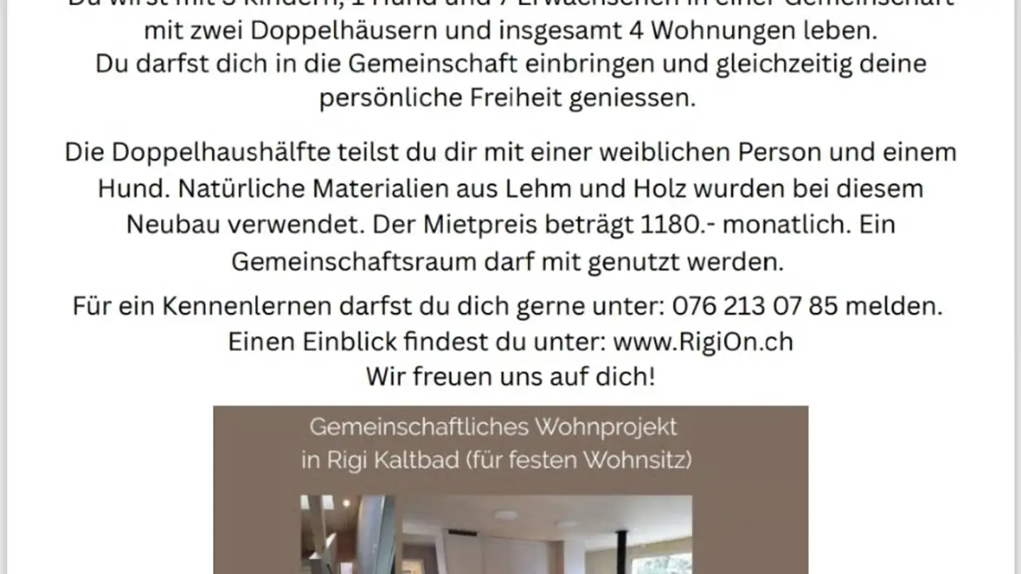 Chambre à louer - Oberer Firstweg 67a, 6356 Rigi Kaltbad