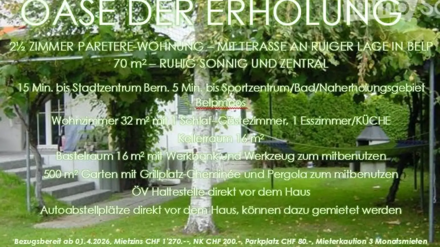 Wohnung mieten - Aemmenmattstrasse 1, 3123 Belp
