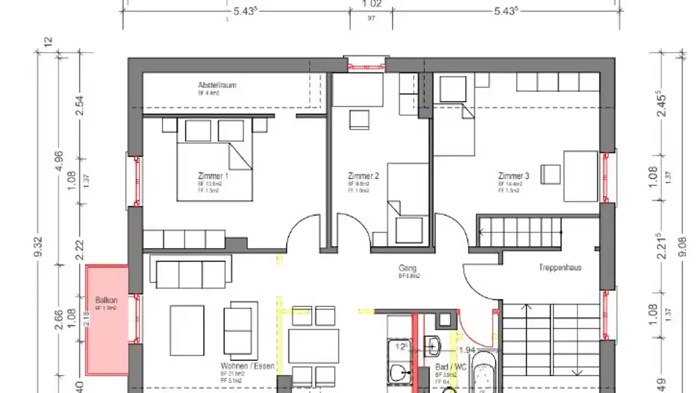 Dachgeschosswohnung mieten - Grütstrasse 50, 8625 Gossau ZH - Foto 4