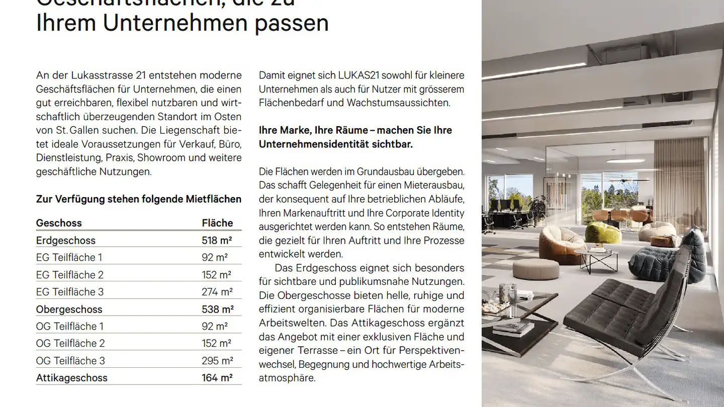 Bureau à louer - Lukasstrasse 21, 9008 St. Gallen - Photo 2