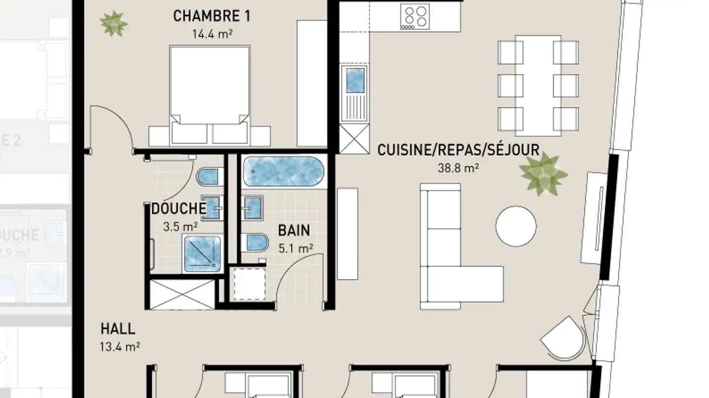 Appartement à vendre - 1896 Miex