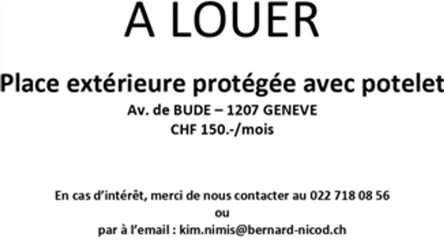 Place de parking extérieure à louer - 1202 Genève