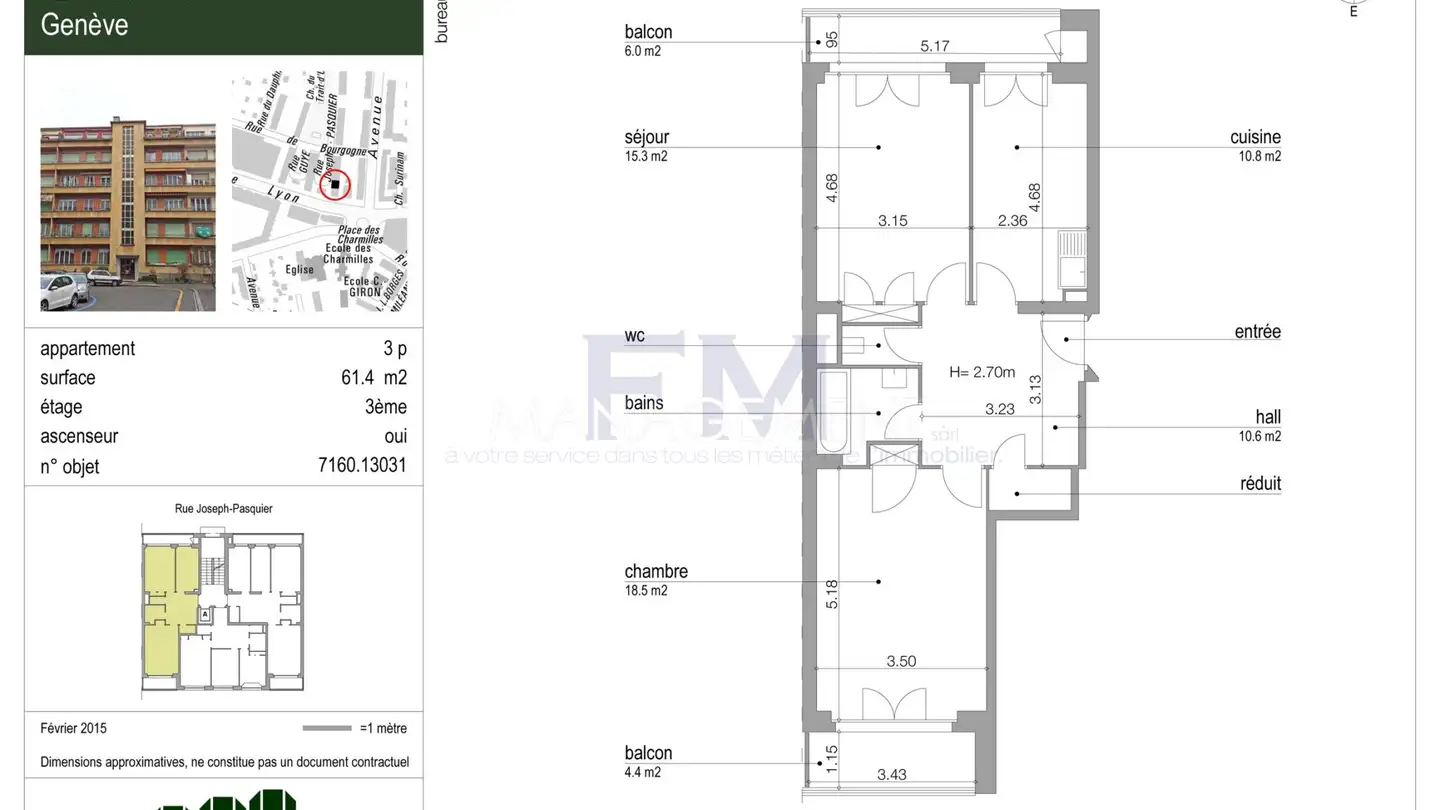 Wohnung mieten - Rue Joseph- Pasquier, 1203 Genève - Foto 4
