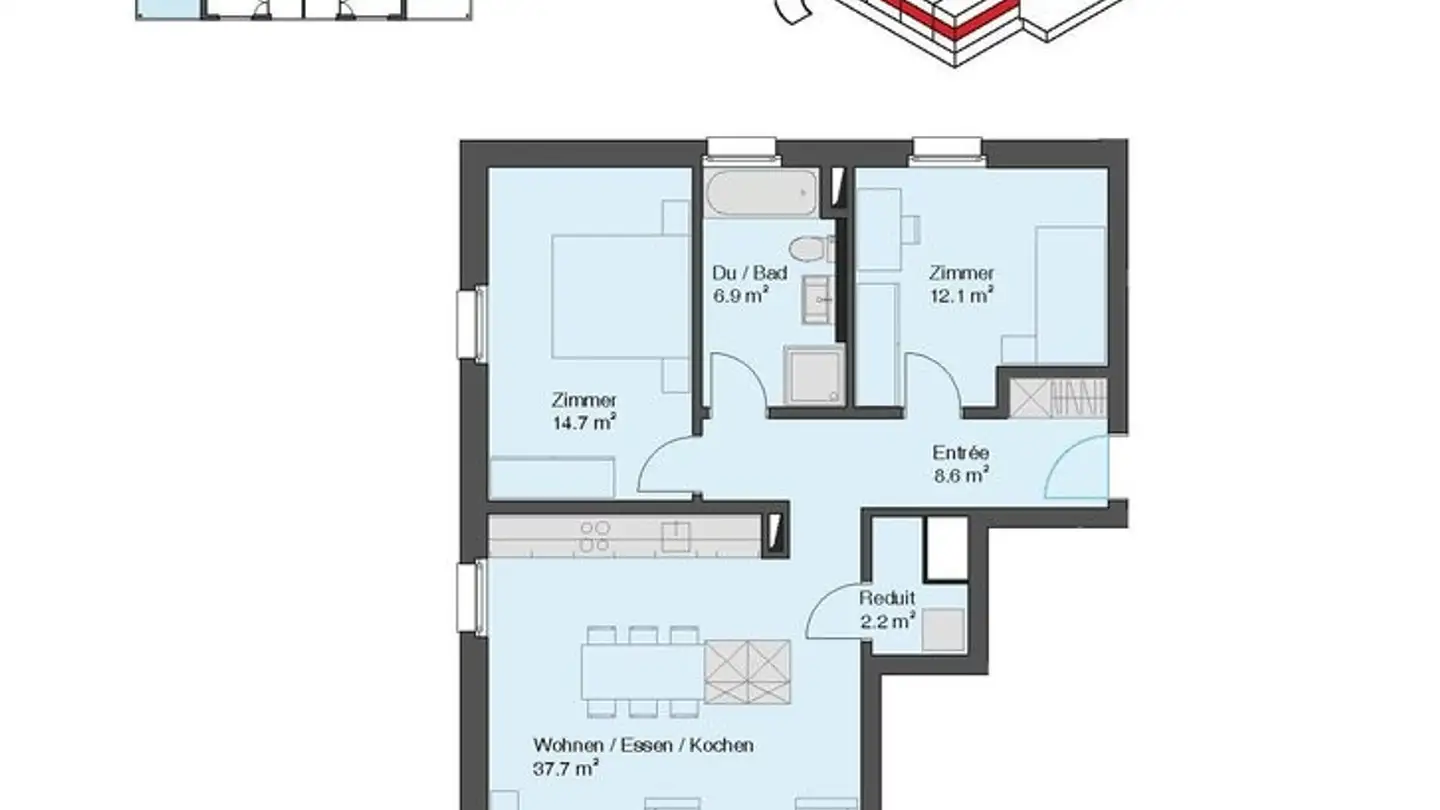 Wohnung mieten - Gartenstrasse 2, 5043 Holziken - Foto 4