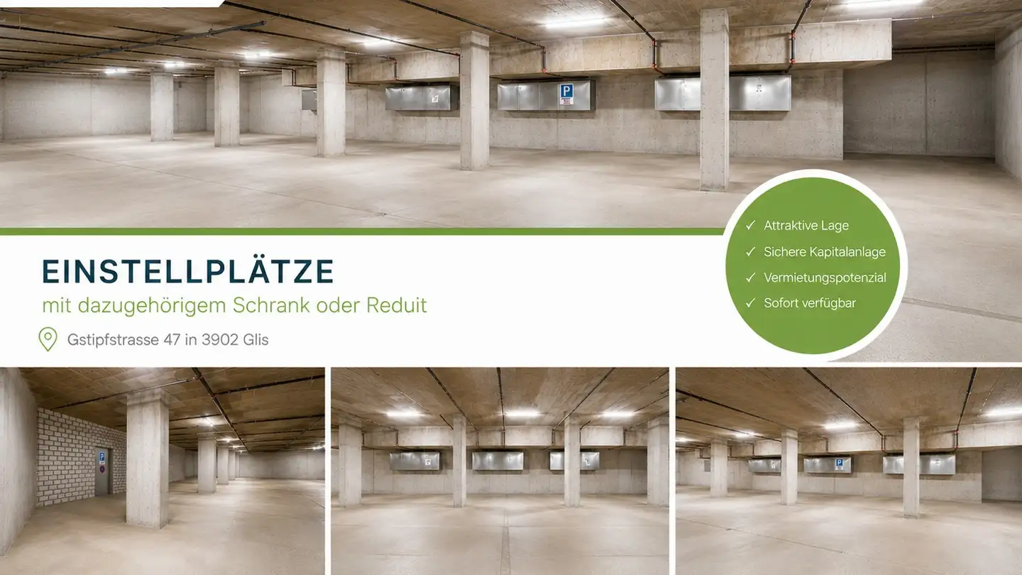 Place de parking souterraine à vendre - Gstipfstrasse 47, 3902 Glis