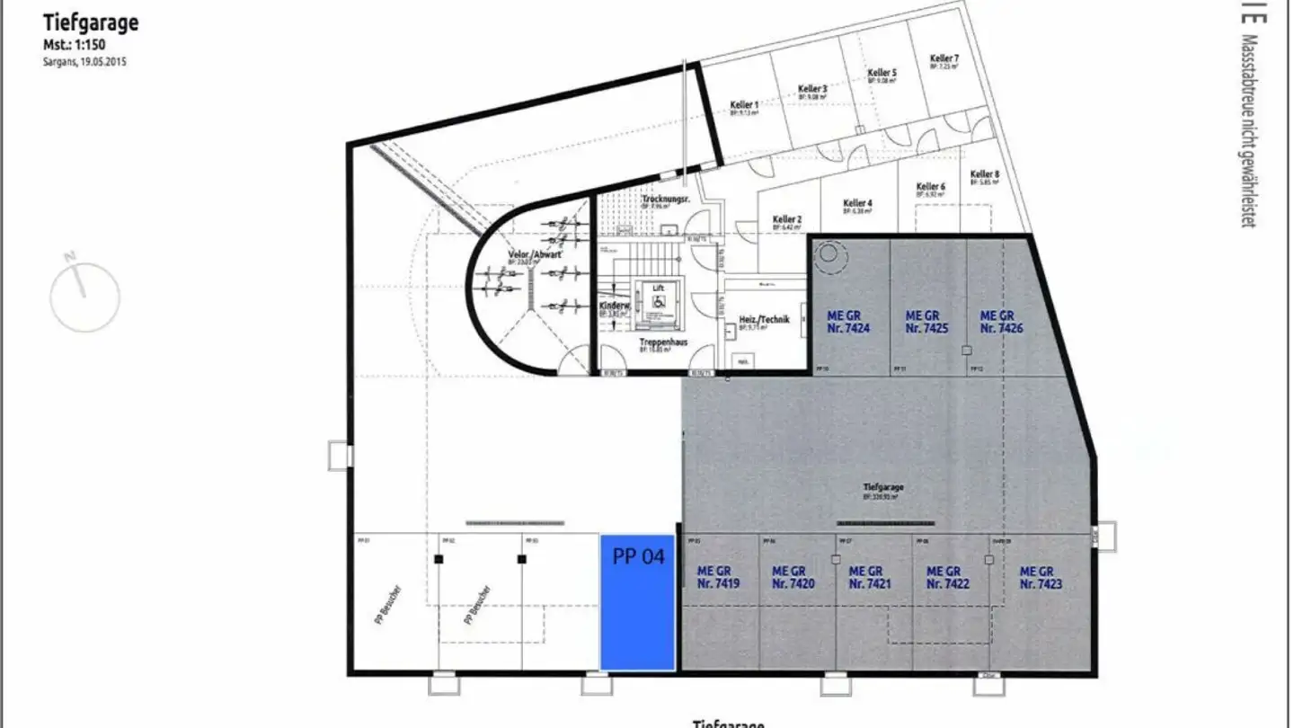 Underground parking space for rent - Dorfstrasse 20, 7323 Wangs