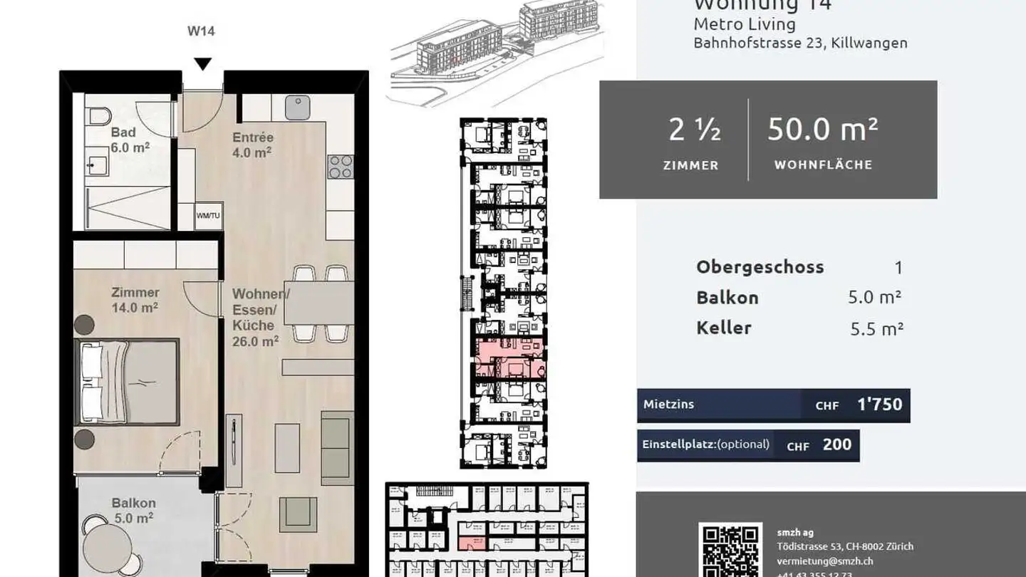 Apartment for rent - Bahnhofstrasse, 8956 Killwangen - Photo 2