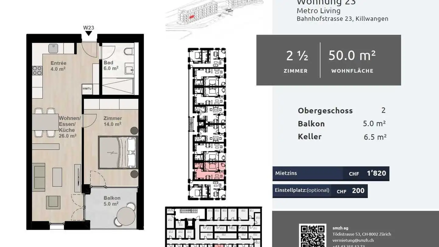 Wohnung mieten - Bahnhofstrasse 23, 8956 Killwangen - Foto 2