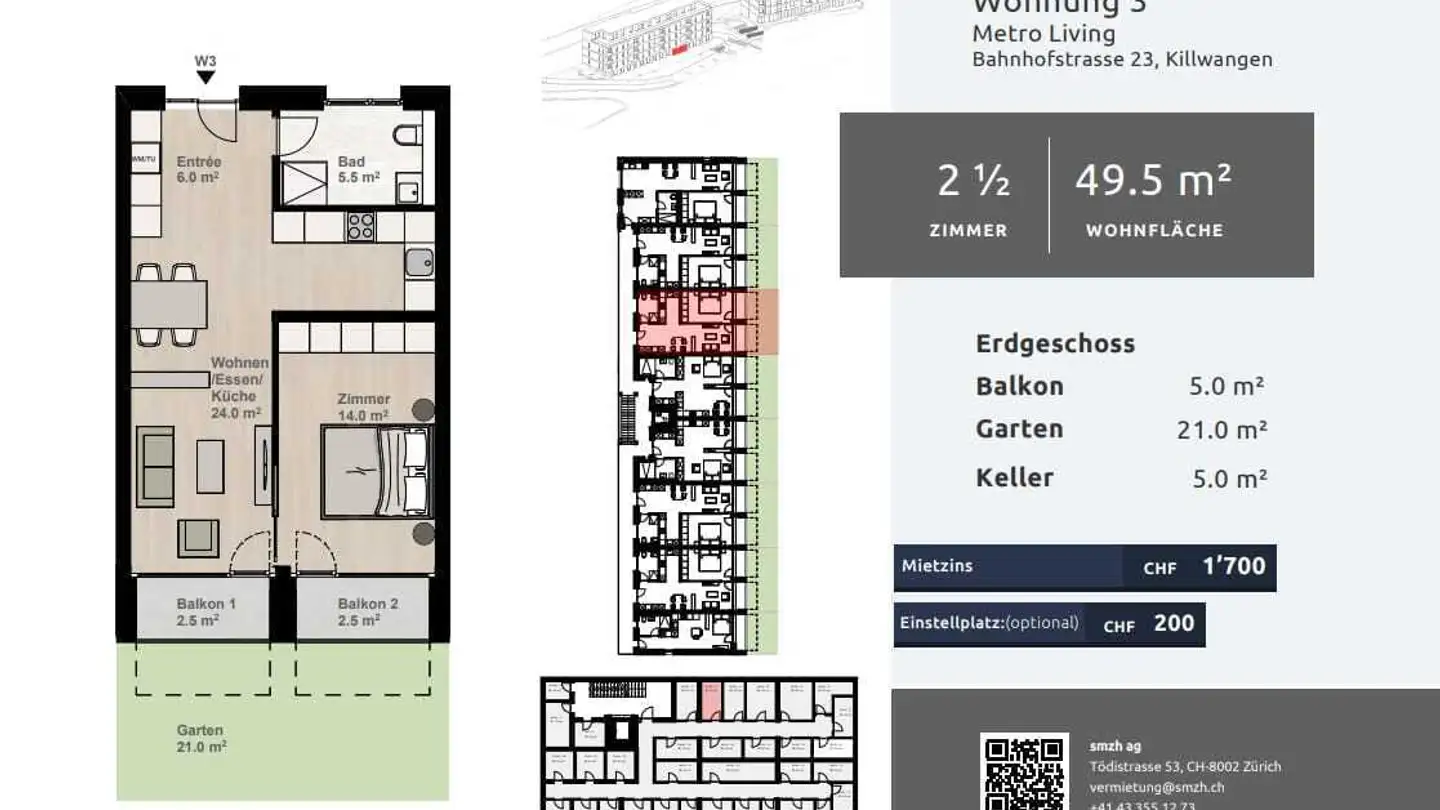 Apartment for rent - Bahnhofstrasse 23, 8956 Killwangen - Photo 2