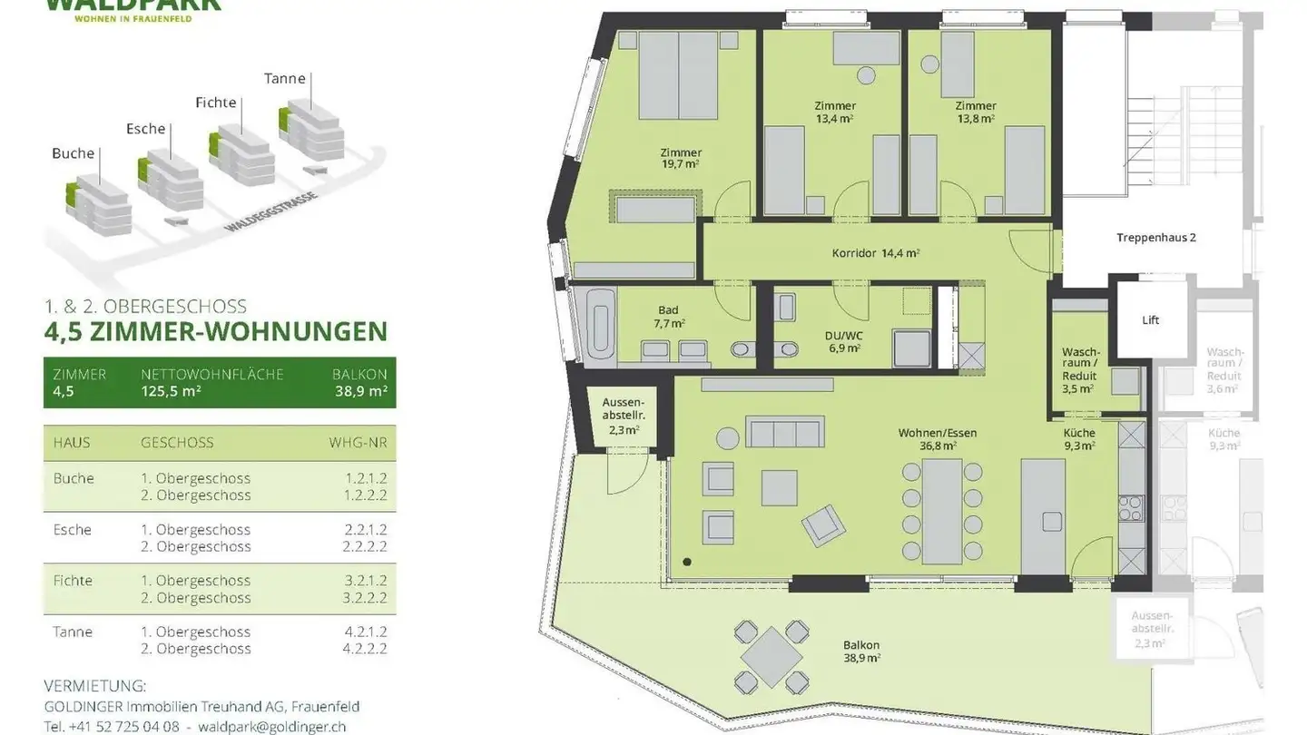Wohnung mieten - Waldeggstrasse, 8500 Frauenfeld - Foto 3