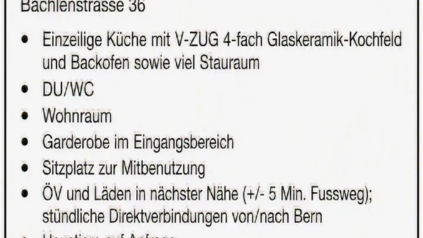 Appartamento in affitto - Bächlenstrasse 36, 3753 Oey