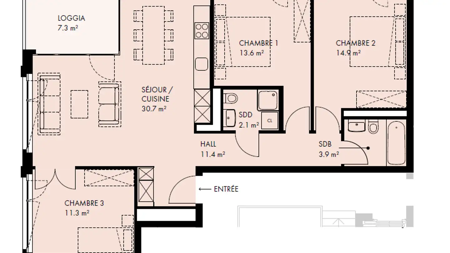 Wohnung mieten - Place Des Taillis 1, 1023 Crissier