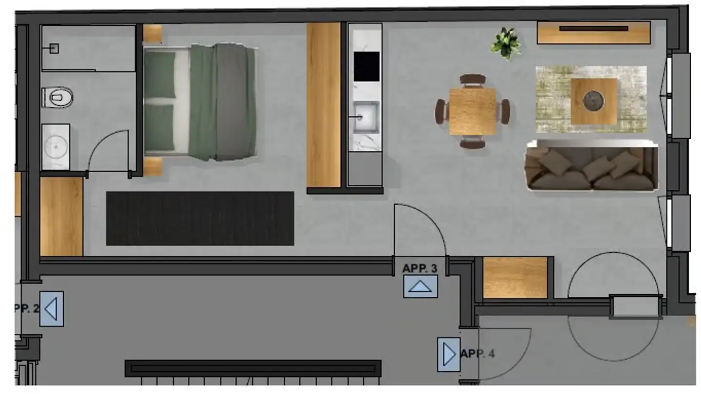 Wohnung mieten - Via Del Bosco, 6500 Bellinzona - Foto 4
