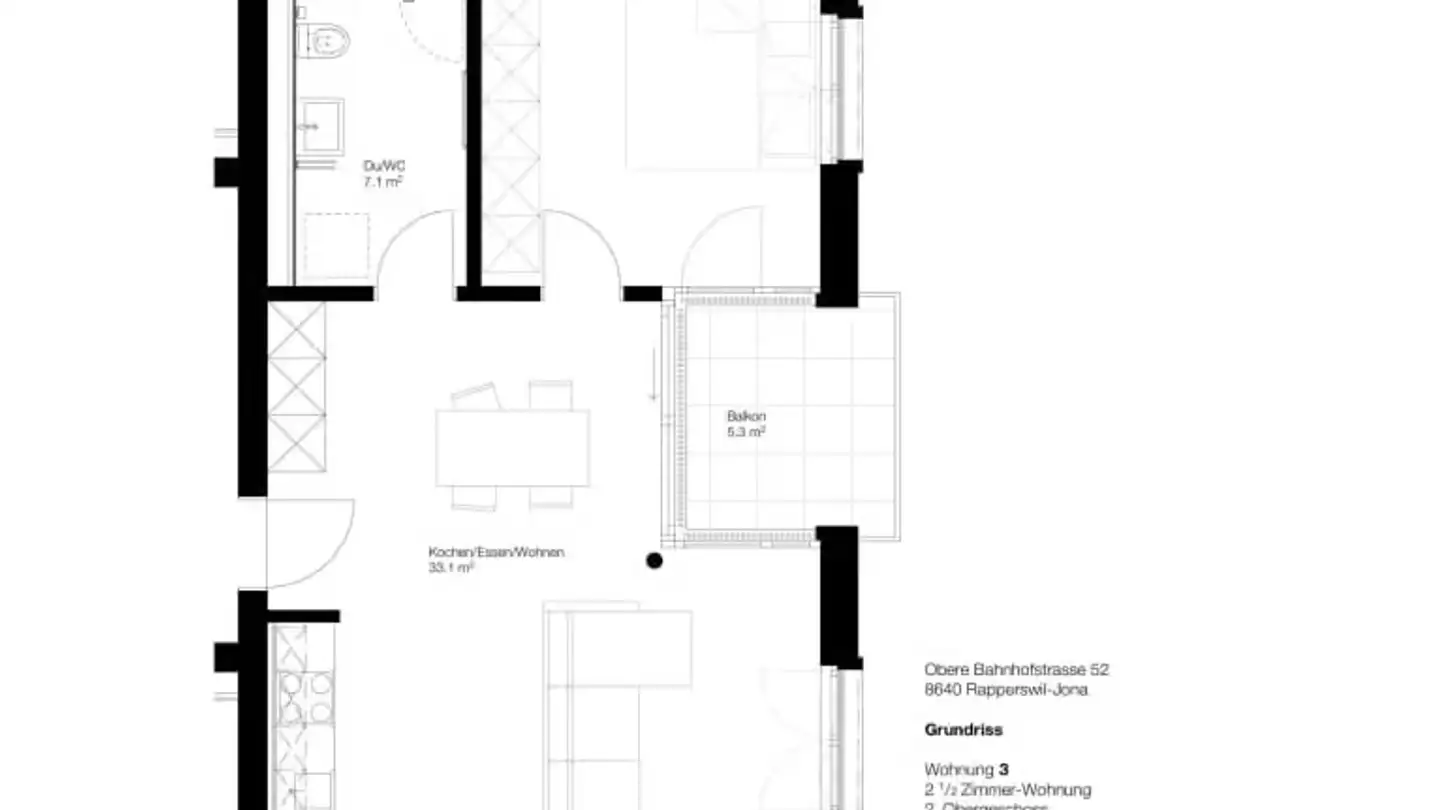 Apartment for rent - Obere Bahnhofstrasse 52, 8640 Rapperswil SG - Photo 2