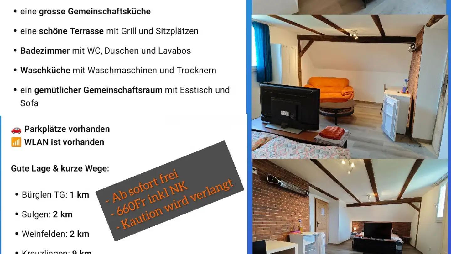 Zimmer mieten - 8576 Mauren TG