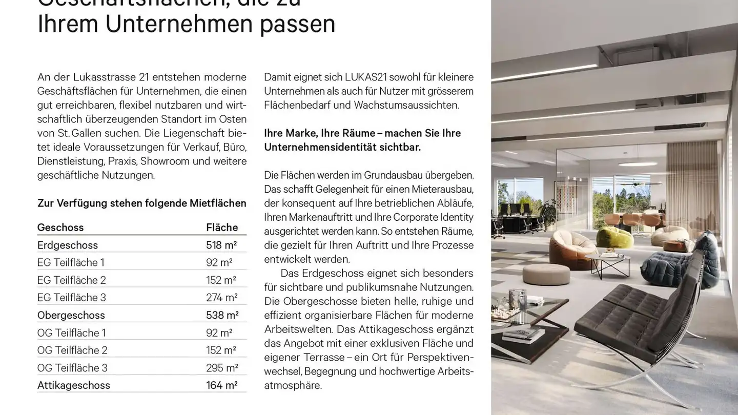 Bureau à louer - Lukasstrasse 21, 9008 St. Gallen - Photo 2