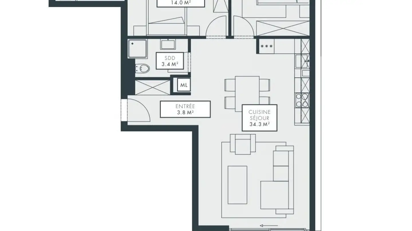 Appartement à louer - 1820 Territet