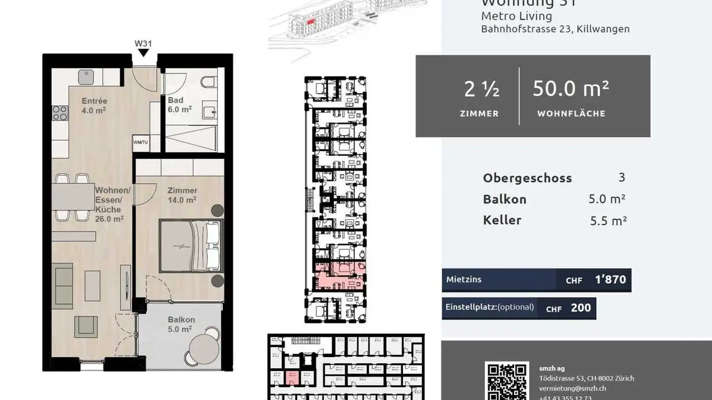 Appartement à louer - Bahnhofstrasse 23, 8956 Killwangen - Photo 2