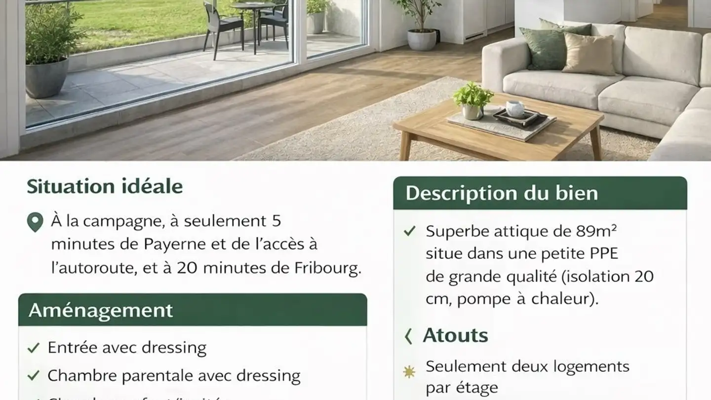 Apartment for rent - Route de Mannens, 1775 Grandsivaz