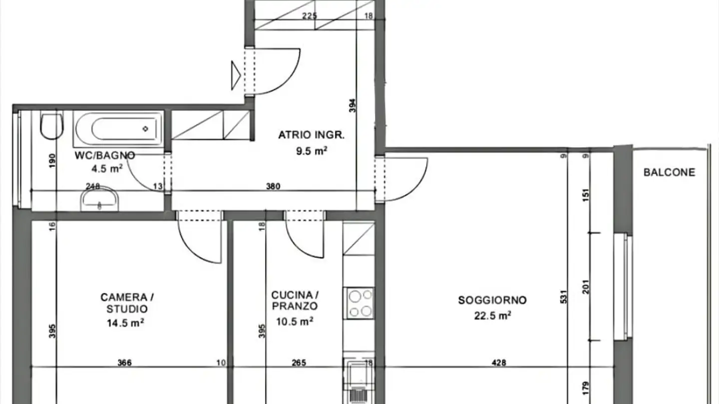 Appartement à louer - Via Pollini 16, 6850 Mendrisio