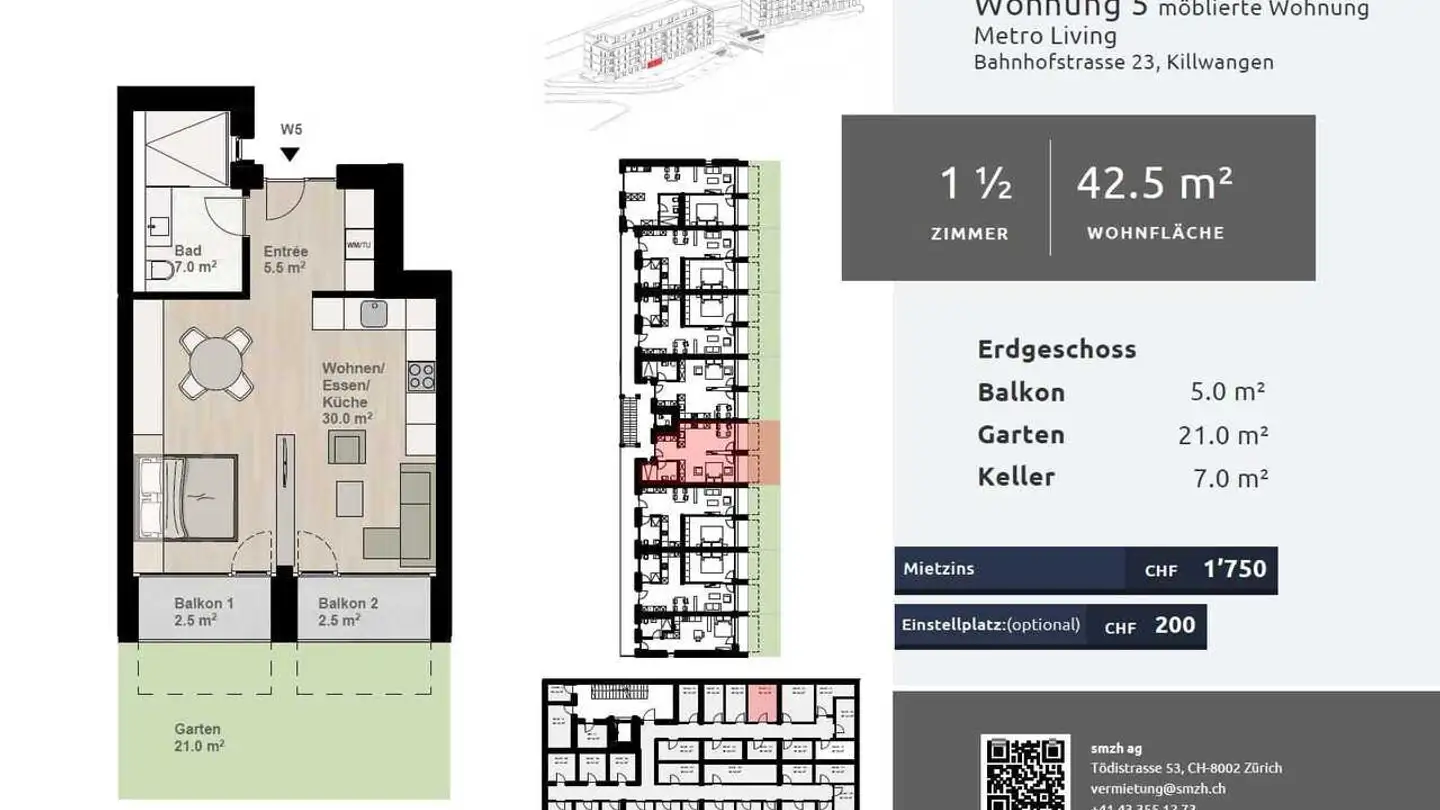 Wohnung mieten - Bahnhofstrasse 23, 8956 Killwangen - Foto 2