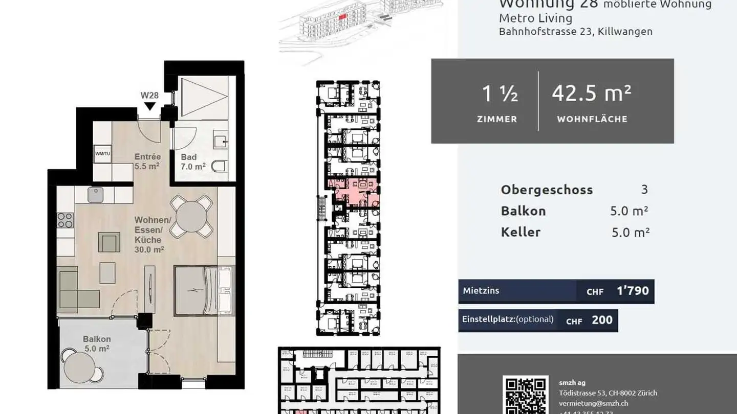 Apartment for rent - Bahnhofstrasse, 8956 Killwangen - Photo 2