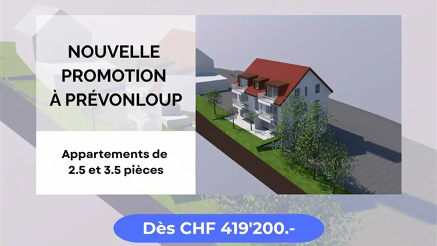 Appartement à vendre - 1682 Prévonloup